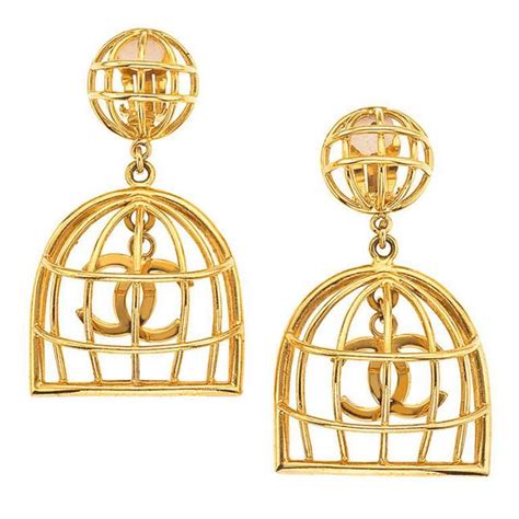 chanel birdcage earrings|large chanel birdcage earrings.